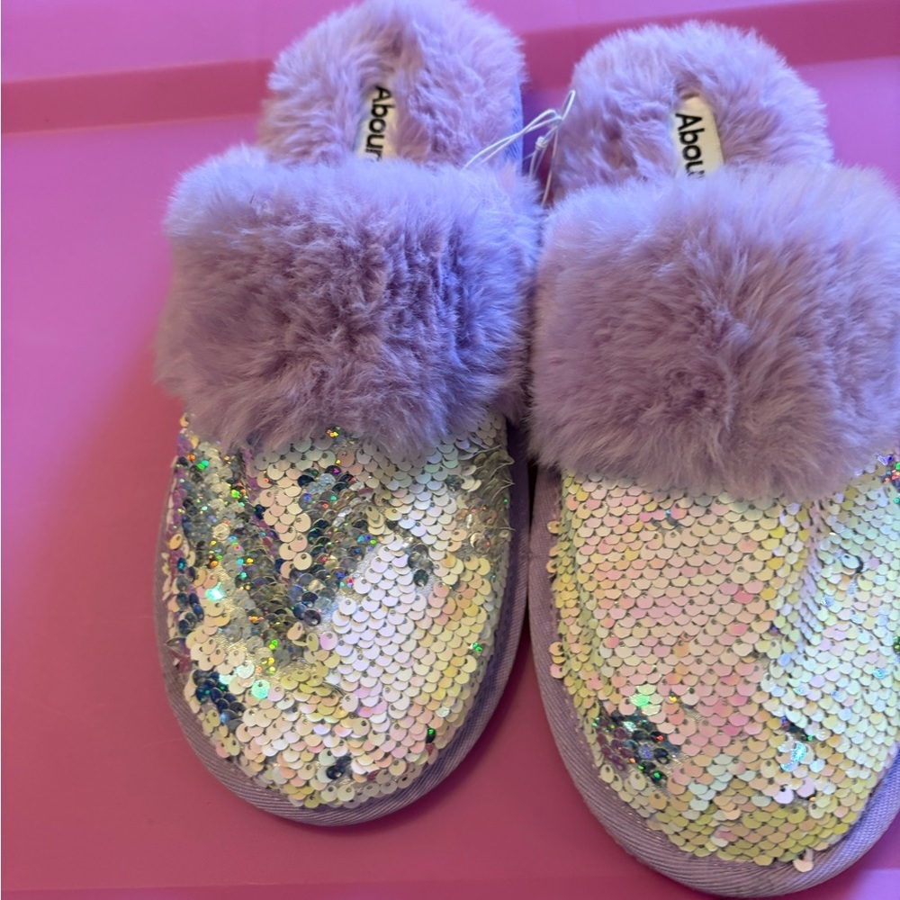 Abound Lilac Plush Faux Fur Slide Slippers